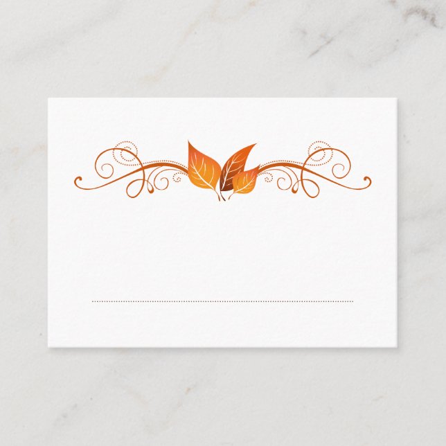 Fall Foliage Wedding Place Card 3 (Front)