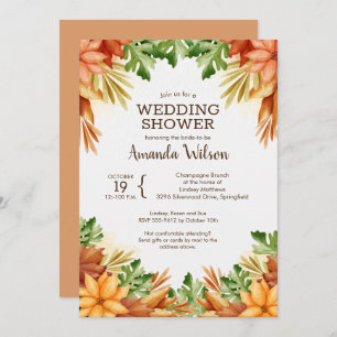 Fall Foliage Wedding Shower Invitations