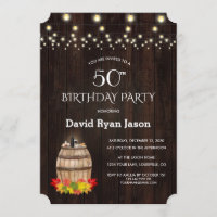 Fall Foliage Wine Barrel Vineyard 50th Birthday