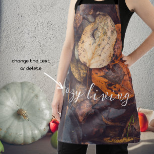 Fall foliage wooden box sign apron