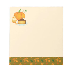 Fall Food and Autumn Leaves Notepad