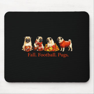 Fall Football Pugs Autumn Season Dog Lover Design Mouse Pad