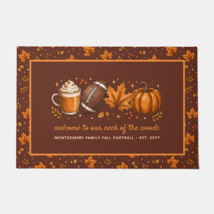 Fall Football Pumpkin Autumn Personalised Doormat