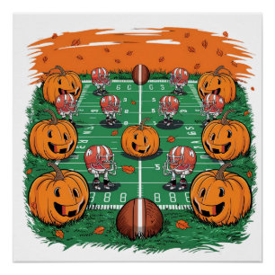 fall football pumpkins (2) poster
