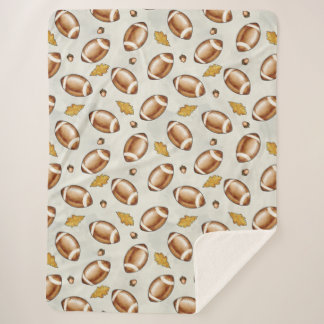 Fall Football - Seamless Pattern Print Sherpa Blanket