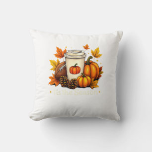 Fall Football Tis The Season Pumpkin Autumn Coffee Cushion