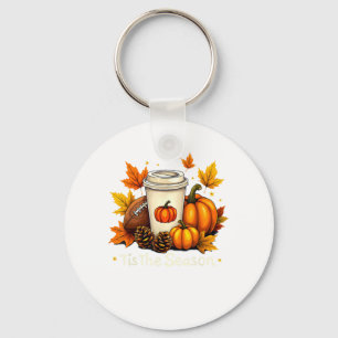 Fall Football Tis The Season Pumpkin Autumn Coffee Key Ring