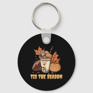 Fall Footbyll Pumpkin Maple Leaf Kids Men Boys Tha Key Ring