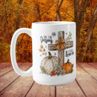 Fall for Jesus Autumn Christian Cross 