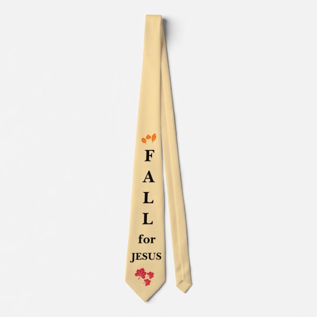 "Fall for Jesus" Autumn Christian  Tie (Front)