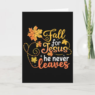 Fall For Jesus Autumn Leaves Christian Faith Women Card