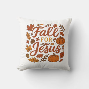 Fall For Jesus Autumn Pumpkin Christian Faith Clas Cushion