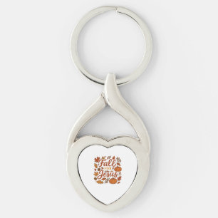 Fall For Jesus Autumn Pumpkin Christian Faith Clas Key Ring