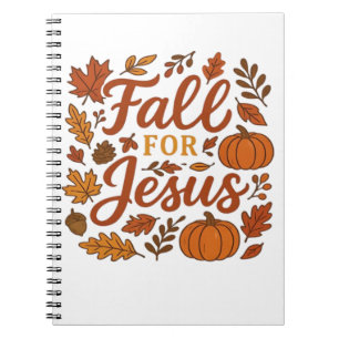 Fall For Jesus Autumn Pumpkin Christian Faith Clas Notebook