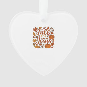 Fall For Jesus Autumn Pumpkin Christian Faith Clas Ornament