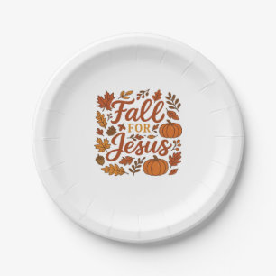 Fall For Jesus Autumn Pumpkin Christian Faith Clas Paper Plate