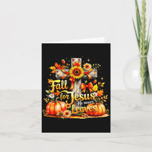 Fall For Jesus Christian Pumpkin Autumn Cross  Card