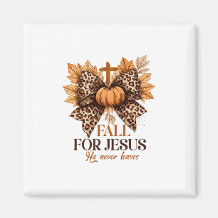 Fall For Jesus He Never Leaves Bow Thanksgiving Ch Magnet