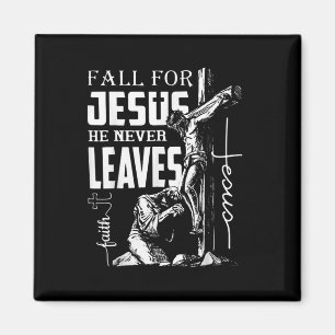 Fall For Jesus He Never Leaves Christian Thanksgiv Magnet