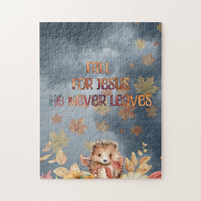 Fall For Jesus He Never Leaves Design Jigsaw Puzzle (Vertical)