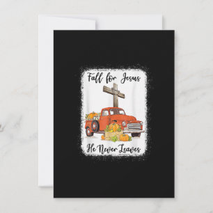 Fall For Jesus He Never Leaves Pumpkin Truck Thank Invitation