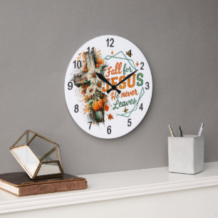 Fall For Jesus....  Large Clock