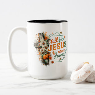 Fall For Jesus.... Two-Tone Coffee Mug