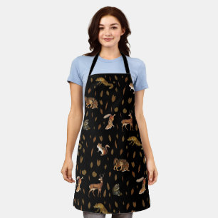 Fall Forest Animals Autumn Leaves Apron