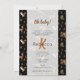 Fall Forest Animals Autumn Leaves Baby Shower Invitation