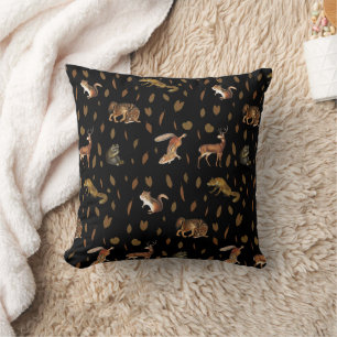 Fall Forest Animals Autumn Leaves Fall Decor Cushion