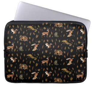 Fall Forest Animals Autumn Leaves Laptop Sleeve
