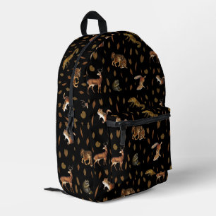 Fall Forest Animals Autumn Leaves Printed Backpack