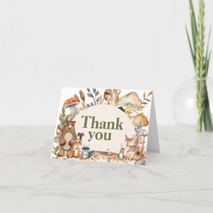 Fall Forest Animals Baby Shower Thank You Card