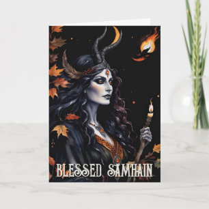 Fall Forest Blessed Samhain Night Pagan Witch Card