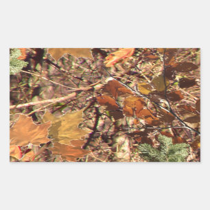 Fall Forest Bush Camouflage Rectangular Sticker