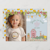Fall Forest Friends Photo Thank You Card