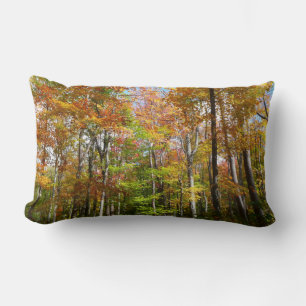 Fall Forest II Autumn Landscape Photography Lumbar Cushion