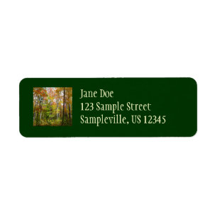 Fall Forest II Autumn Landscape Photography Return Address Label