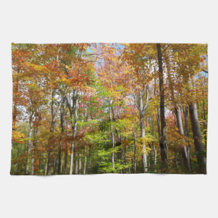 Fall Forest II Autumn Landscape Photography Tea Towel