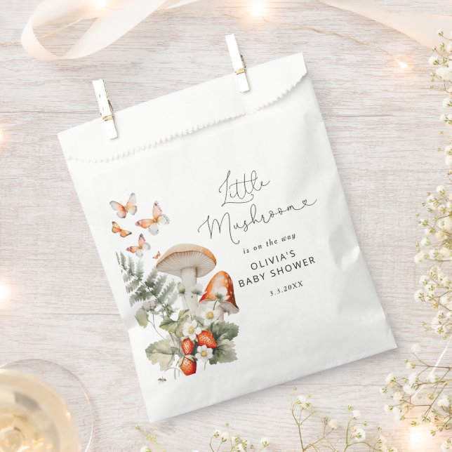 Fall forest little mushroom baby shower favour bag (Clipped)