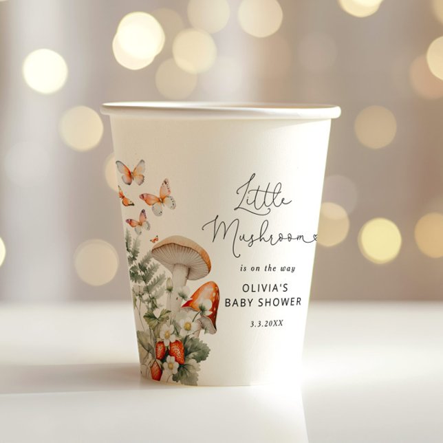 Fall forest little mushroom baby shower paper cups (Creator Uploaded)
