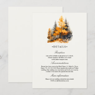 Fall Forest, Pine trees wedding Details Enclosure Card