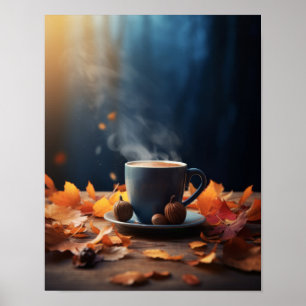 Fall Forest Pumpkin Spice Coffee Poster