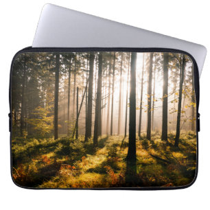 Fall Forest with Sunrays Laptop Sleeve