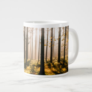 Fall Forest with Sunrays Large Coffee Mug