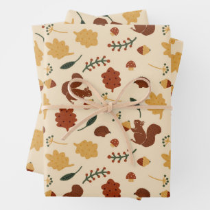 Fall Forest Wrapping Paper Sheet