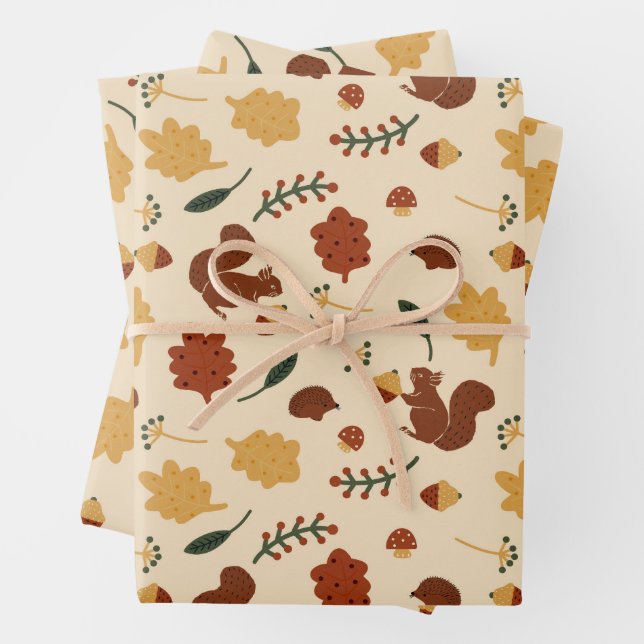 Fall Forest Wrapping Paper Sheet (In situ)