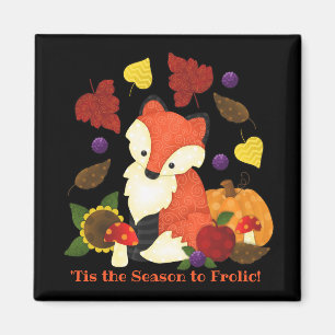 Fall Fox 2"x2" Custom Square Magnet