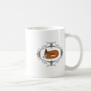 Fall Fox Sleeping With Leaves And Flowers Coffee Mug