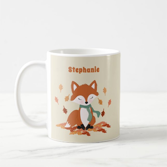 Fall Fox Woodland Birthday Coffee Mug (Left)